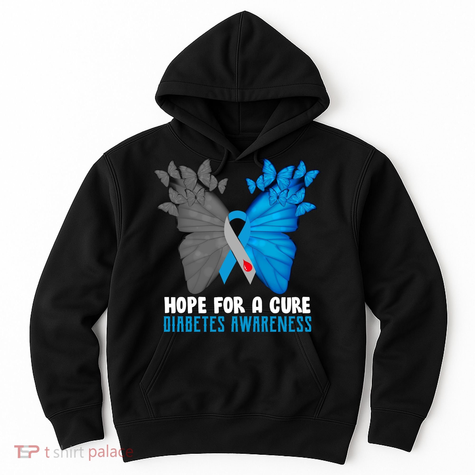 Hope For A Cure Diabetes Awareness Butterfly Hoodie