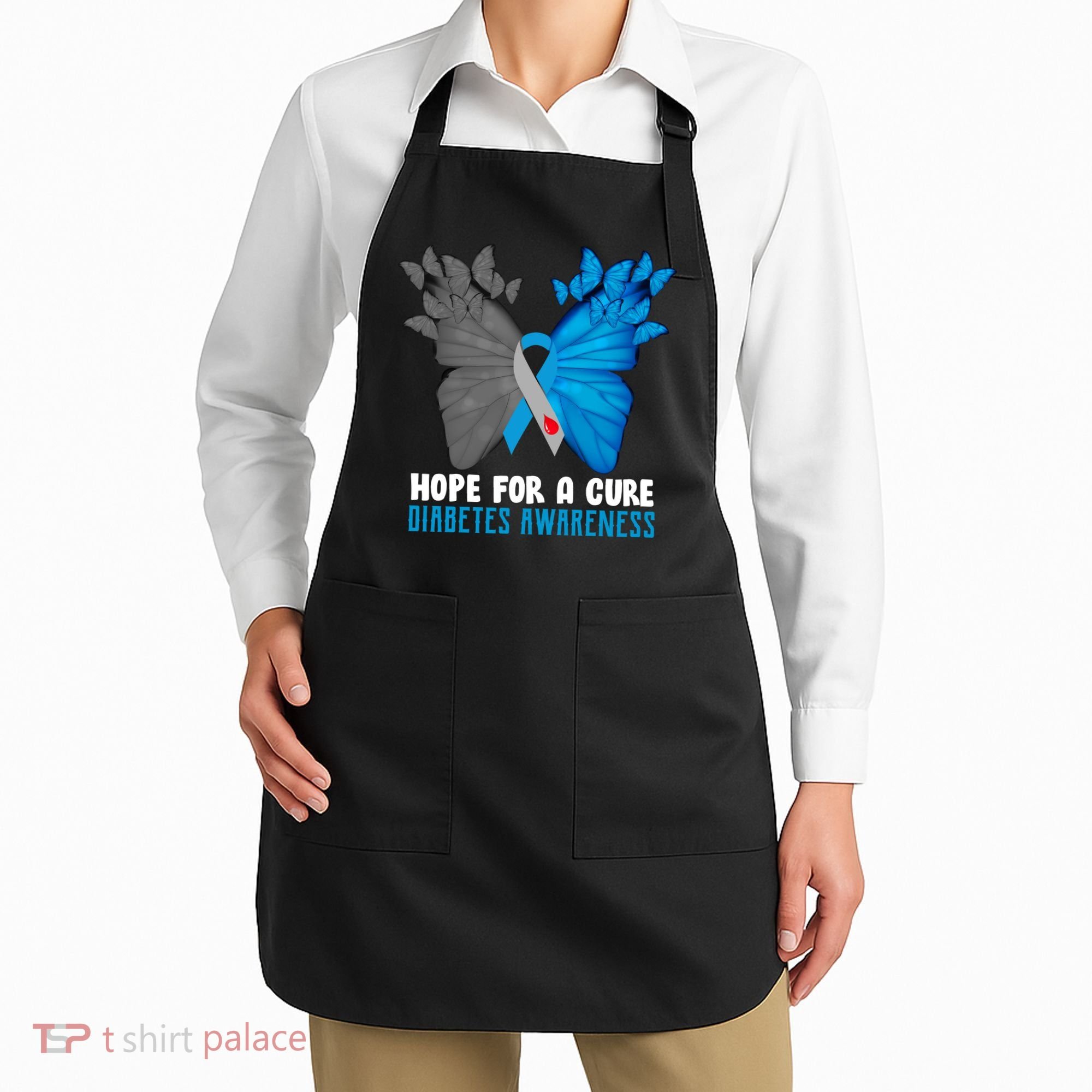 Hope For A Cure Diabetes Awareness Butterfly Apron