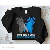 Hope For A Cure Diabetes Awareness Butterfly Sweatshirt thumb 2