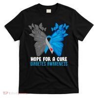 Hope For A Cure Diabetes Awareness Butterfly T-Shirt thumb 0