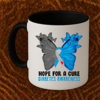 Hope For A Cure Diabetes Awareness Butterfly Coffee Mug thumb 2