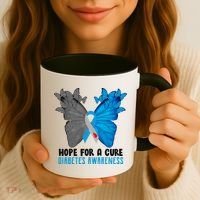 Hope For A Cure Diabetes Awareness Butterfly Coffee Mug thumb 3