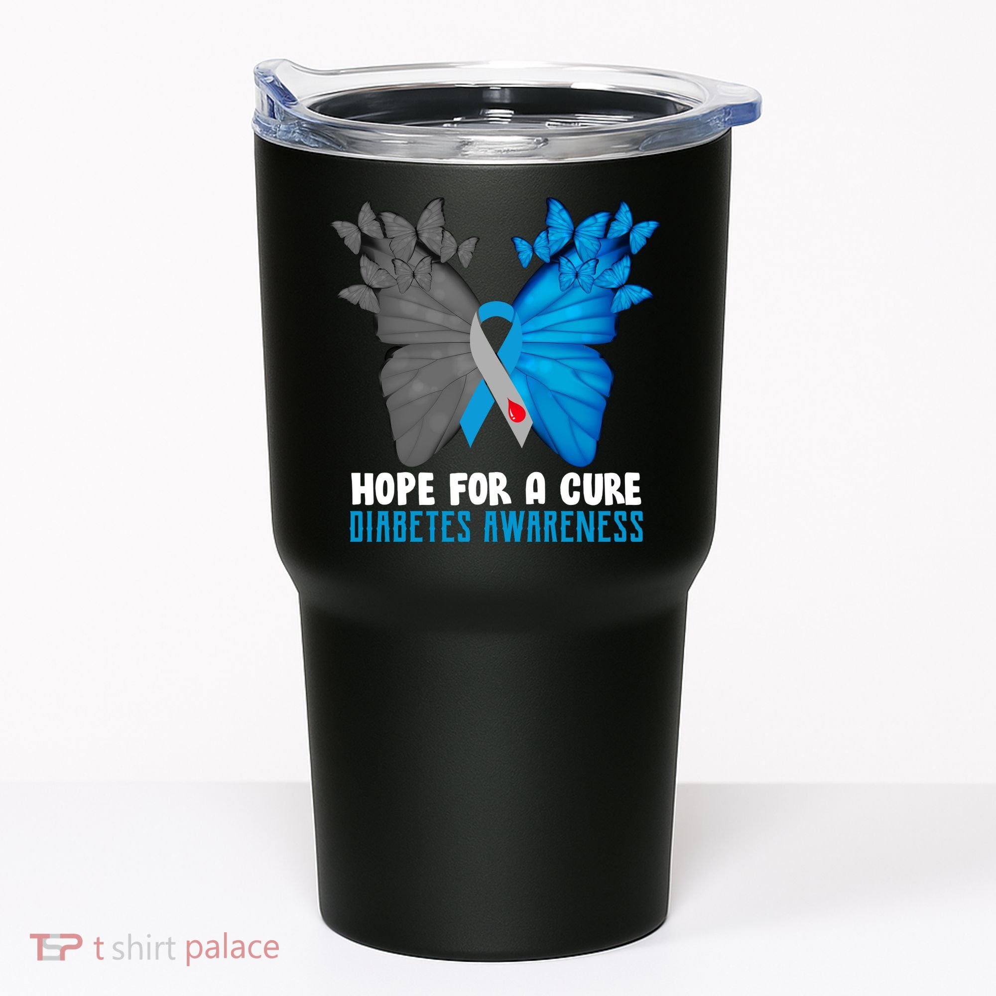 Hope For A Cure Diabetes Awareness Butterfly Tumbler