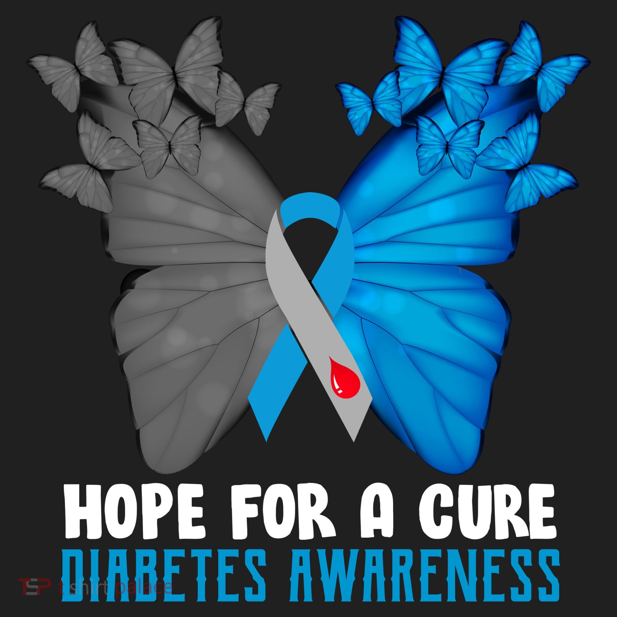 Hope For A Cure Diabetes Awareness Butterfly Tumbler