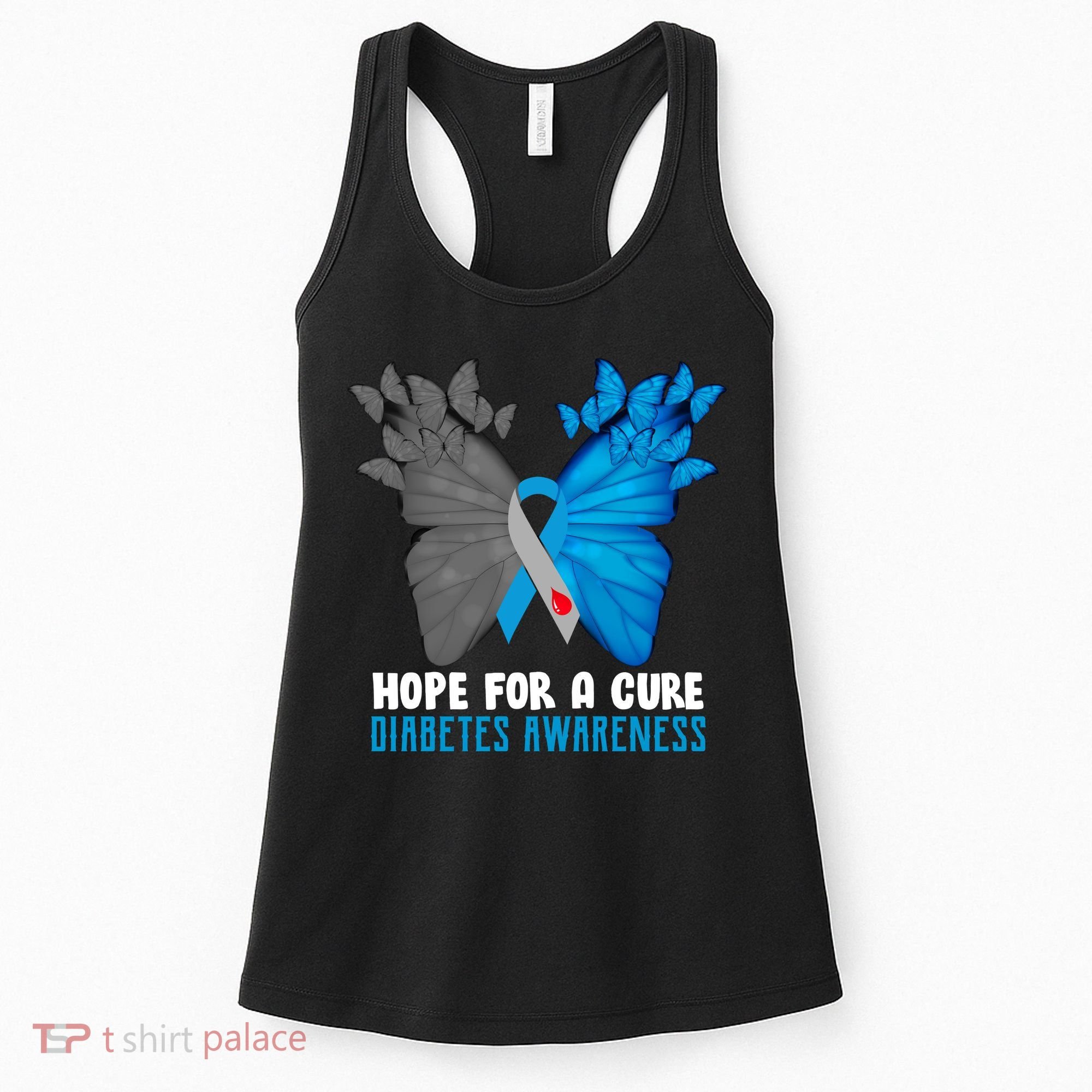Hope For A Cure Diabetes Awareness Butterfly Women's Tank Top