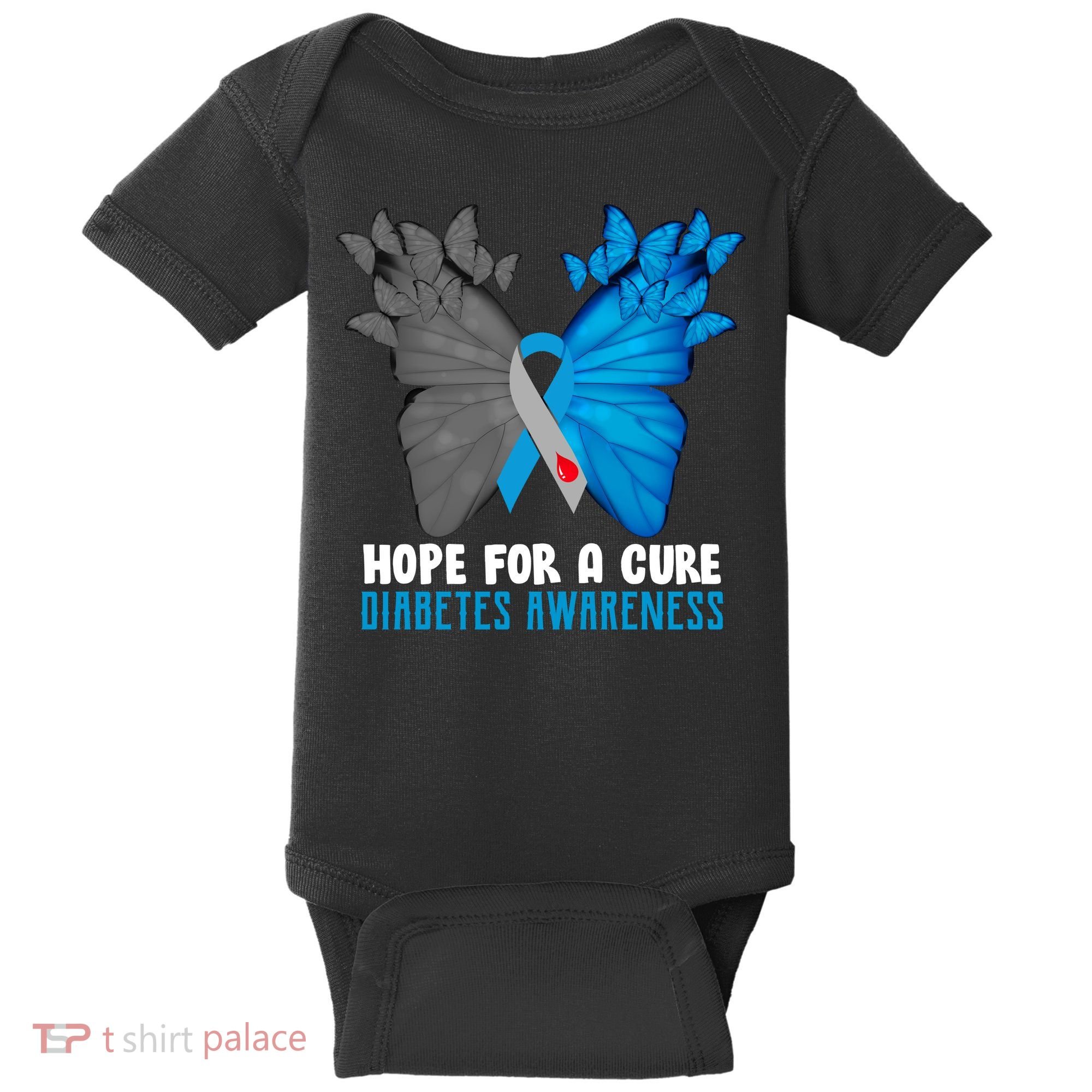 Hope For A Cure Diabetes Awareness Butterfly Baby Bodysuit