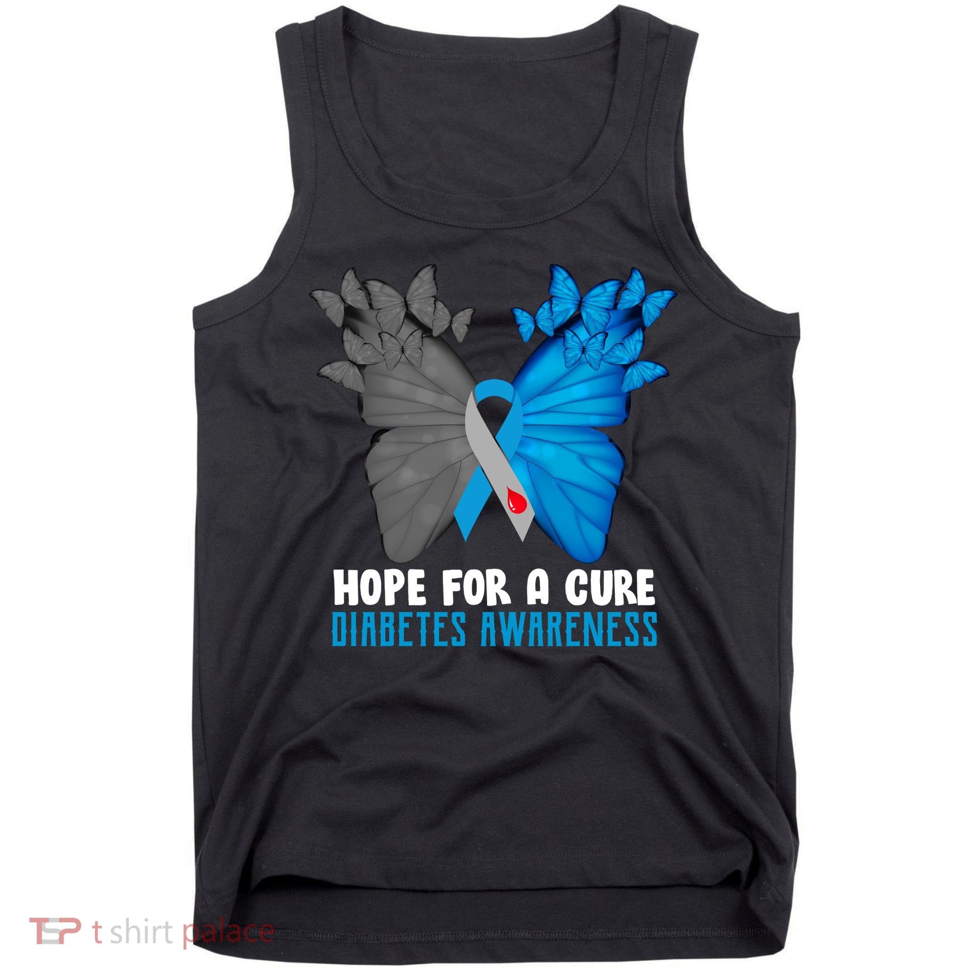 Hope For A Cure Diabetes Awareness Butterfly Tank Top