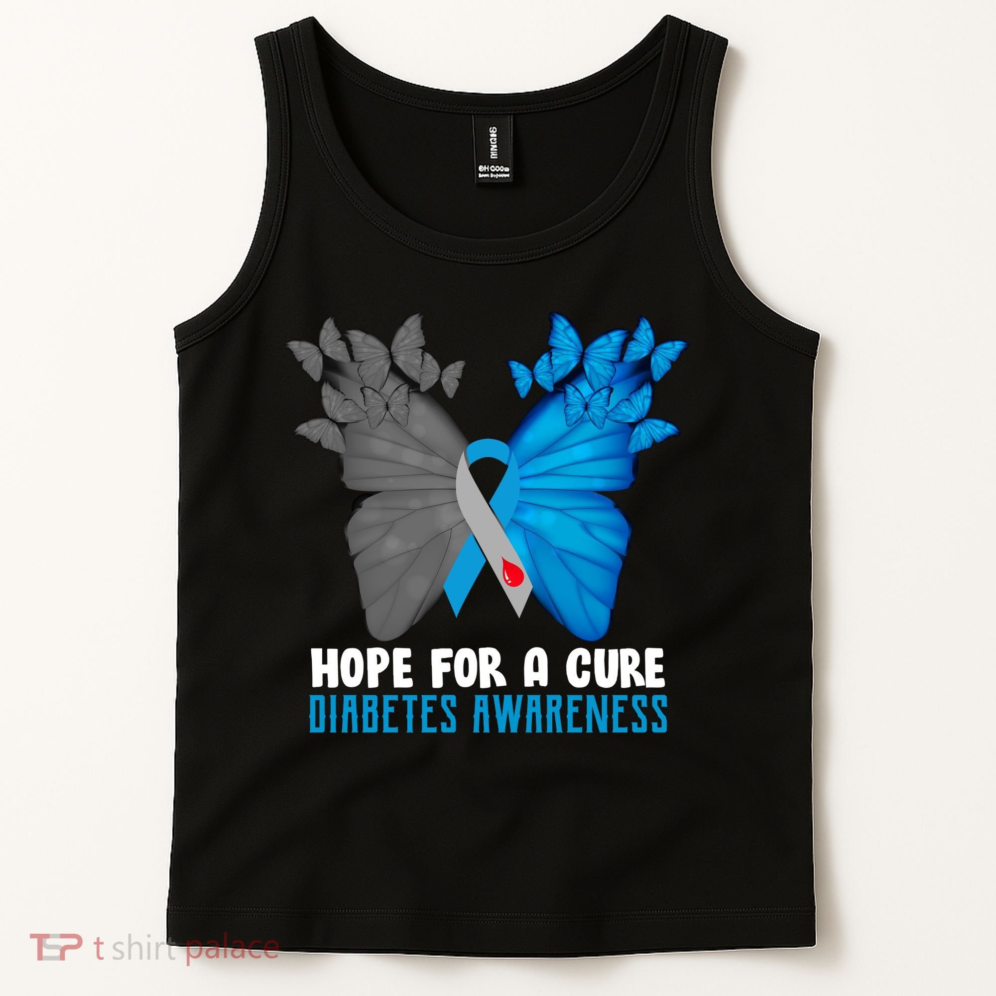 Hope For A Cure Diabetes Awareness Butterfly Tank Top