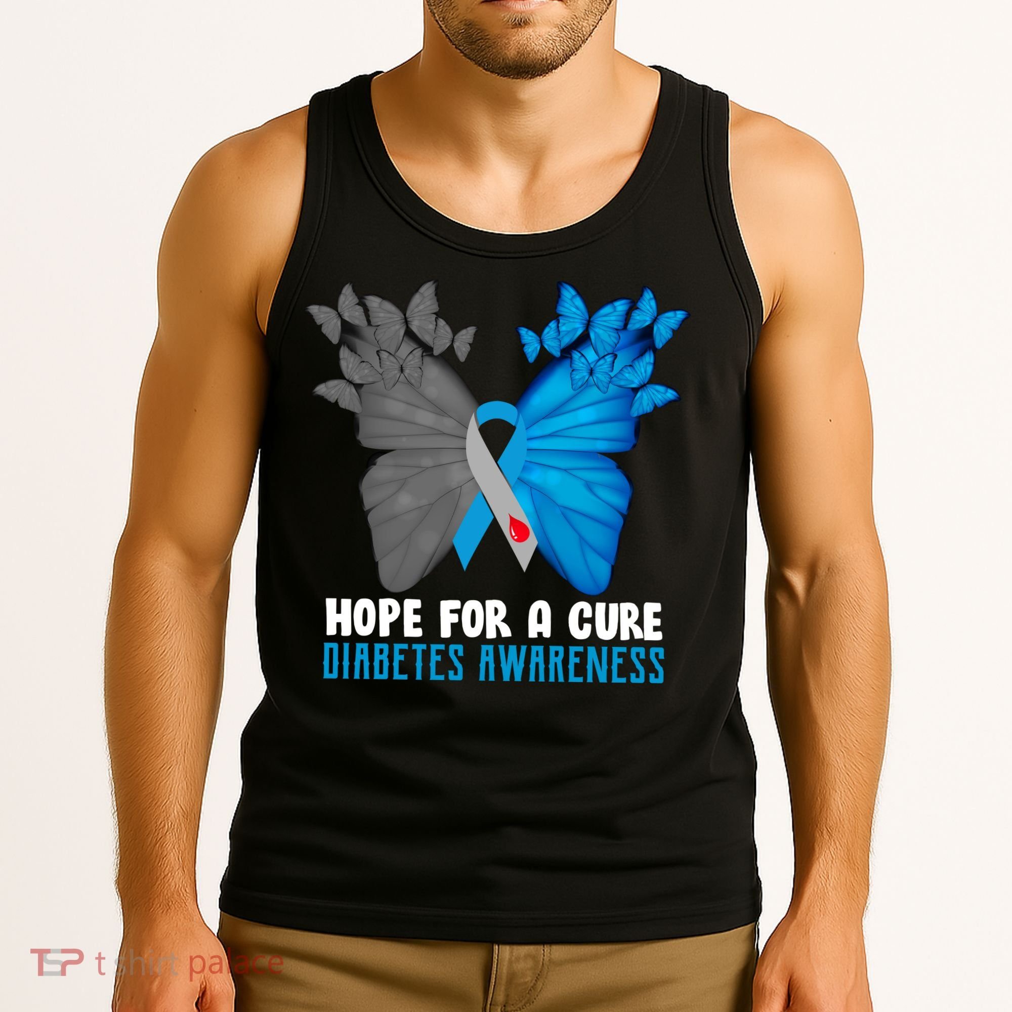 Hope For A Cure Diabetes Awareness Butterfly Tank Top