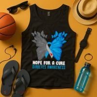 Hope For A Cure Diabetes Awareness Butterfly Tank Top thumb 4