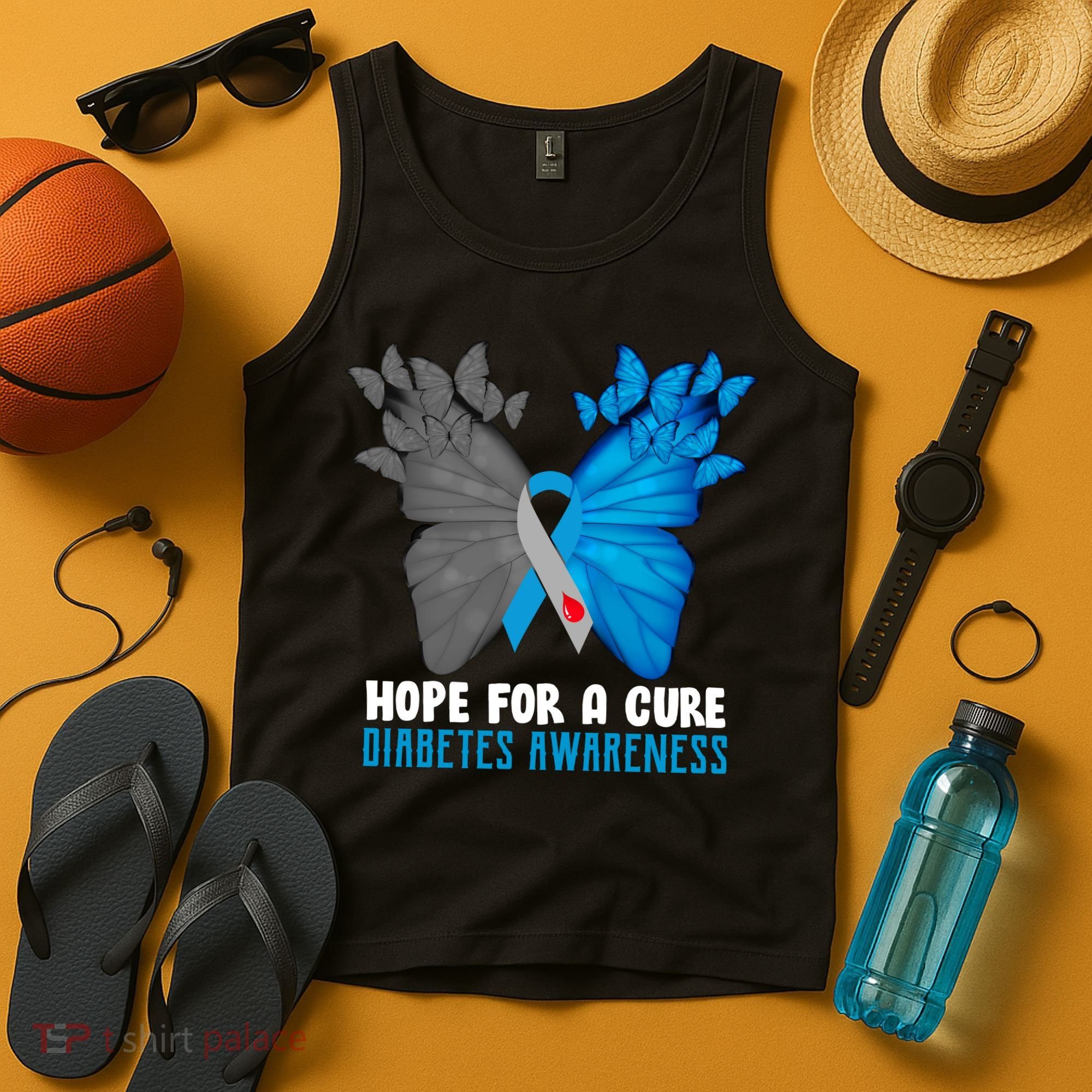 Hope For A Cure Diabetes Awareness Butterfly Tank Top