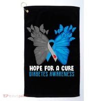Hope For A Cure Diabetes Awareness Butterfly Golf Towel thumb 0