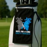 Hope For A Cure Diabetes Awareness Butterfly Golf Towel thumb 2