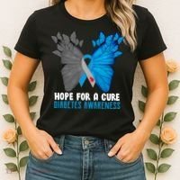 Hope For A Cure Diabetes Awareness Butterfly Women's T-Shirt thumb 2