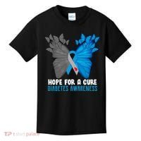 Hope For A Cure Diabetes Awareness Butterfly Kids T-Shirt thumb 0