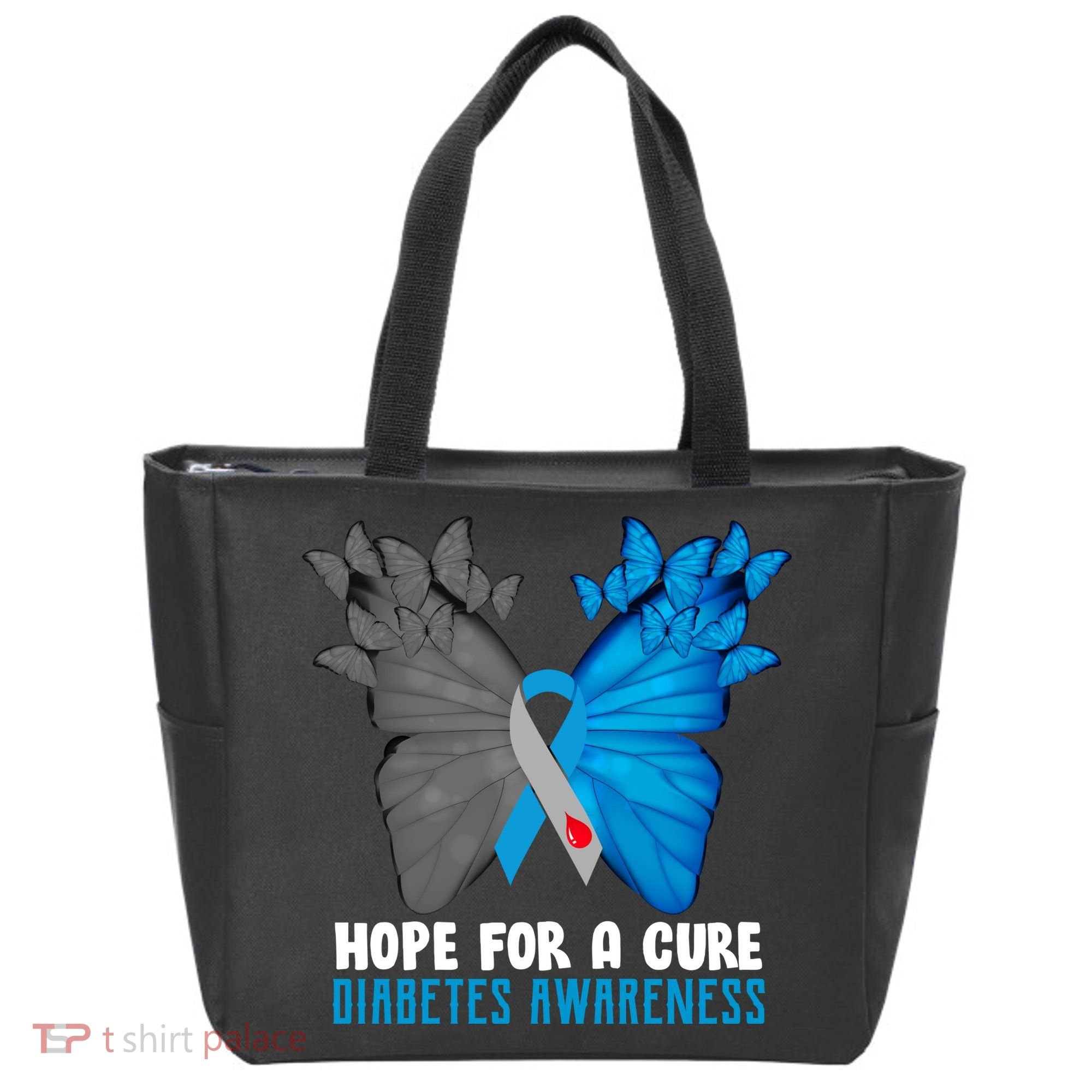 Hope For A Cure Diabetes Awareness Butterfly Tote Bag
