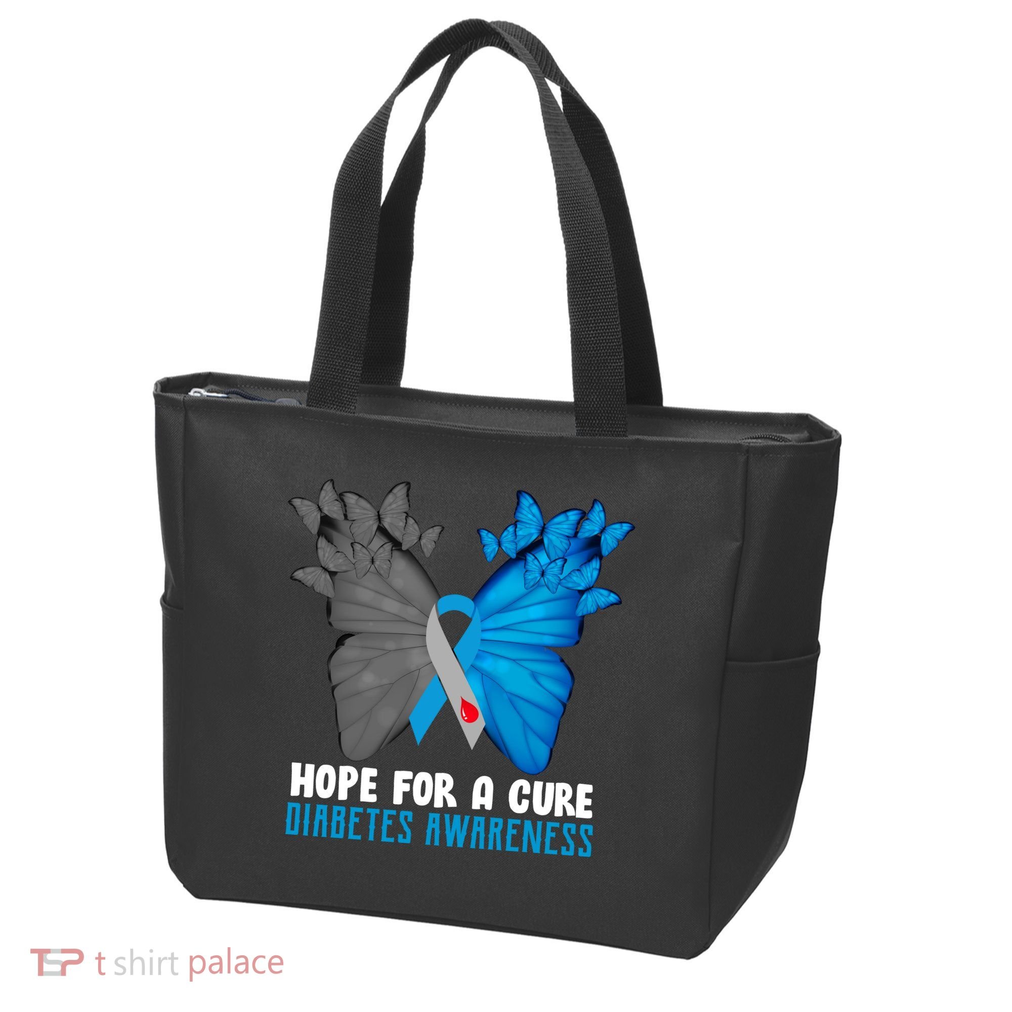 Hope For A Cure Diabetes Awareness Butterfly Tote Bag