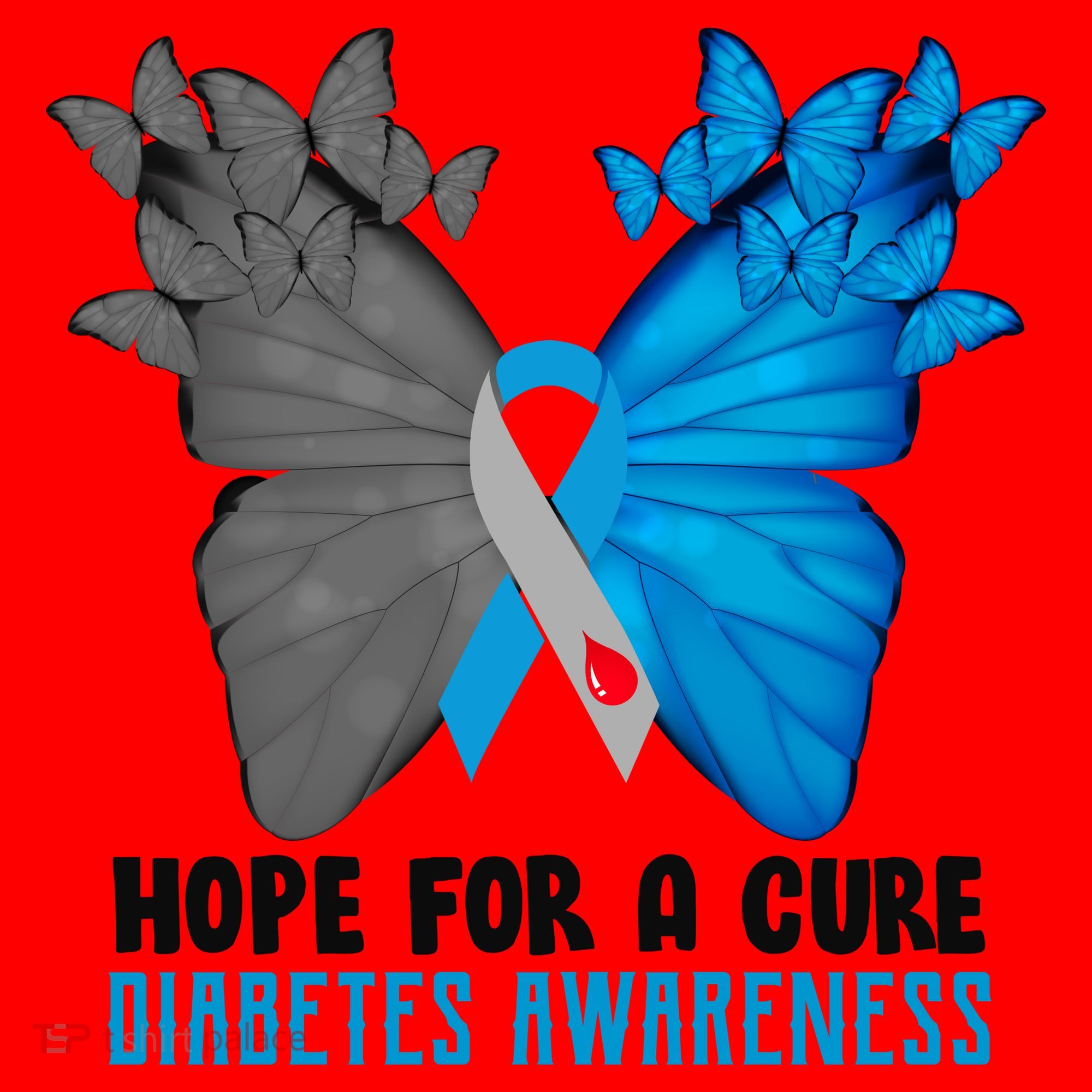 Hope For A Cure Diabetes Awareness Butterfly Santa Hat