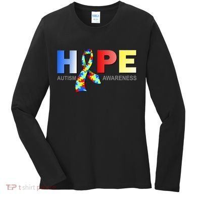 Hope For Autism Awareness Tribute Women's Long Sleeve Shirt