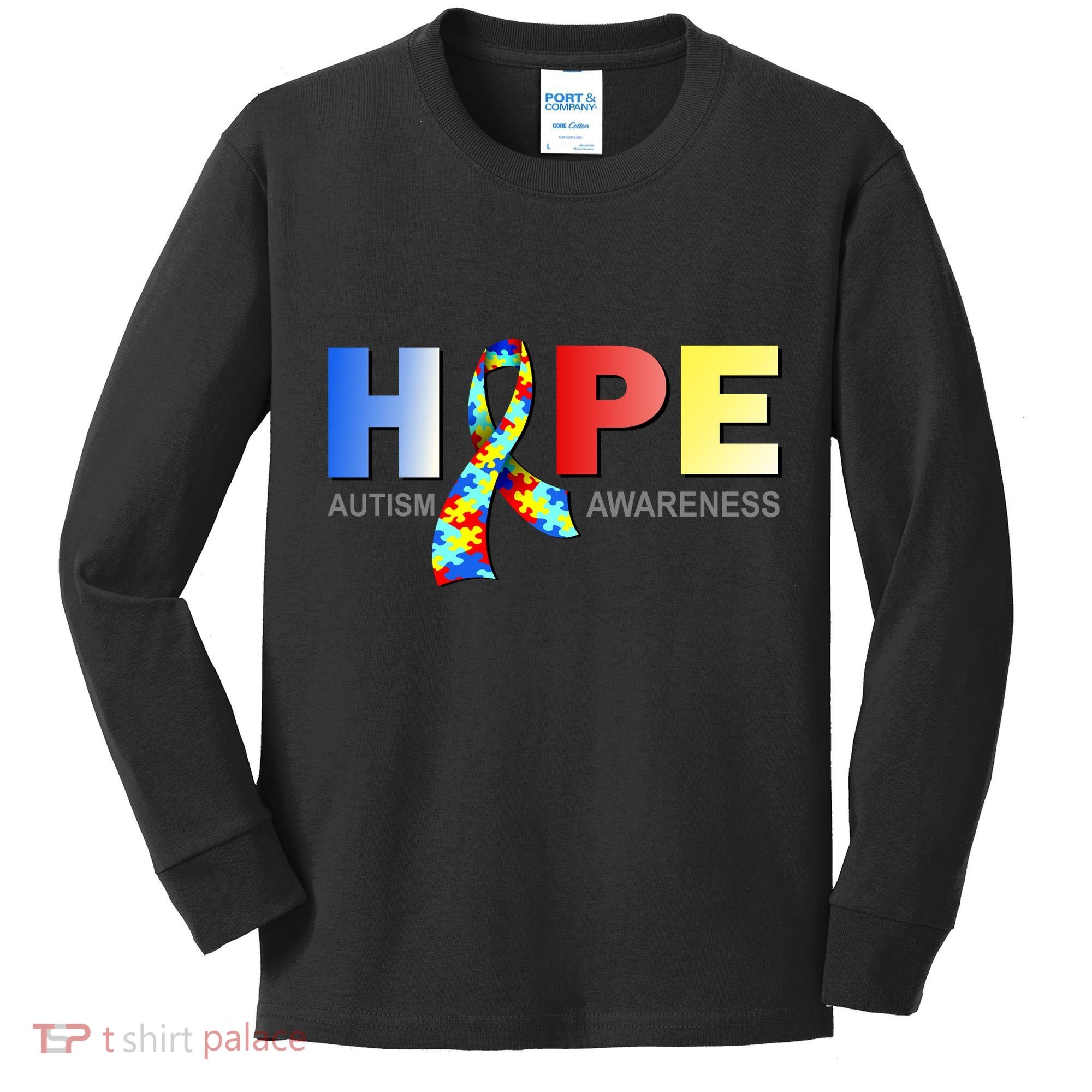 Hope For Autism Awareness Tribute Kids Long Sleeve Shirt