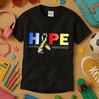 Hope For Autism Awareness Tribute Kids T-Shirt thumb 3