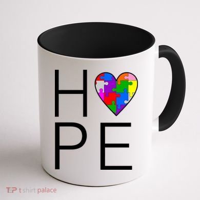 Hope Love Autism Coffee Mug back