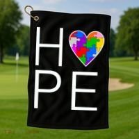 Hope Love Autism Golf Towel thumb 1