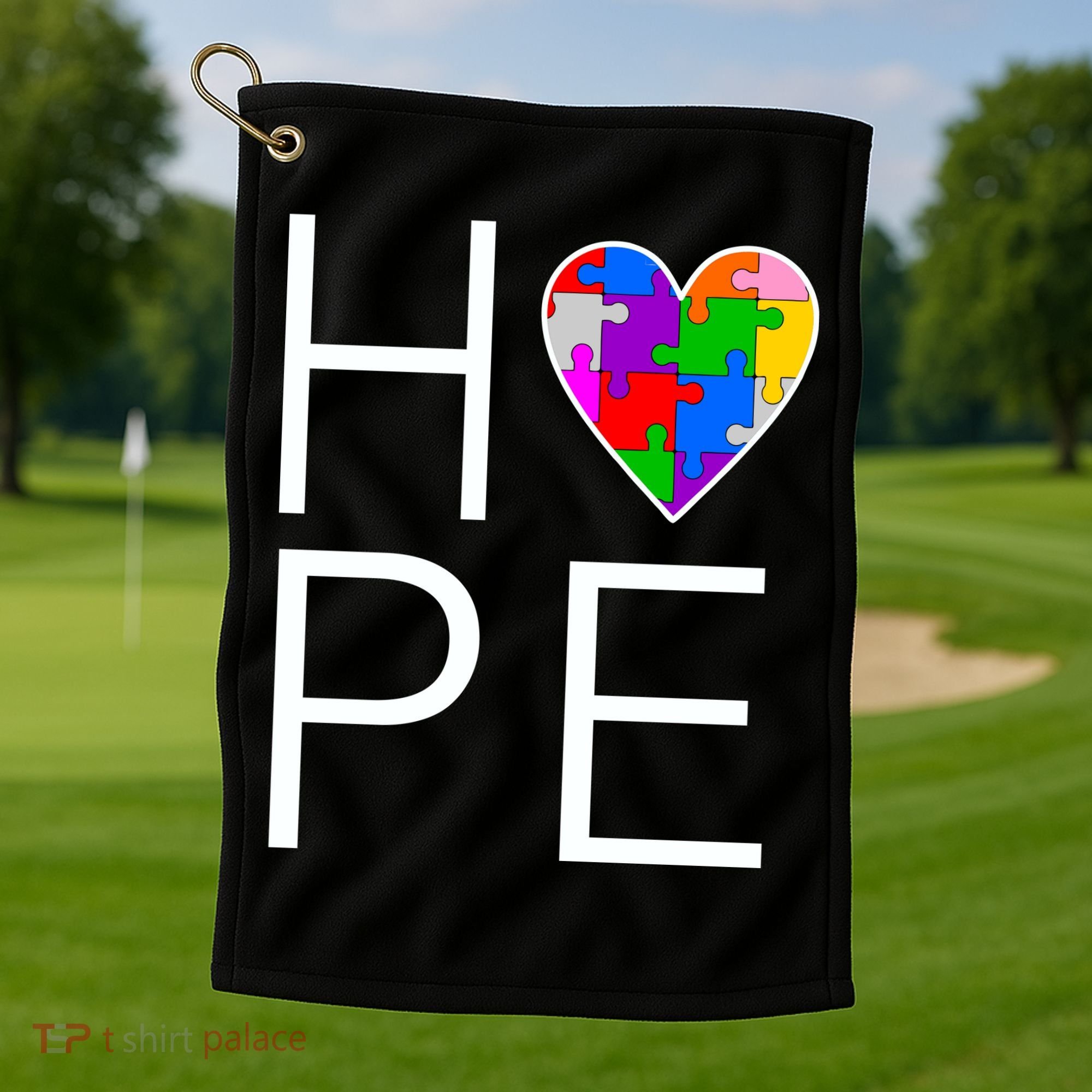 Hope Love Autism Golf Towel