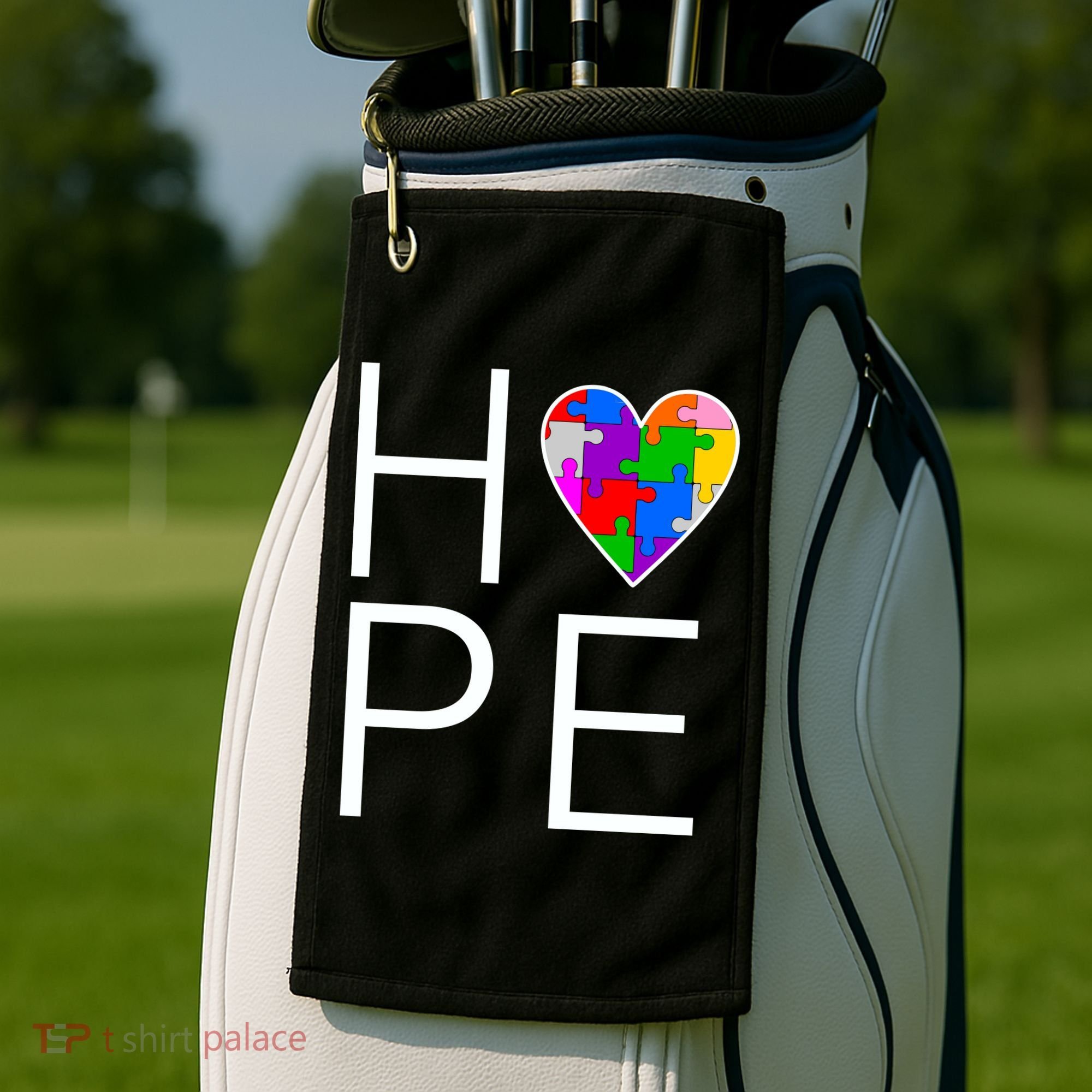 Hope Love Autism Golf Towel