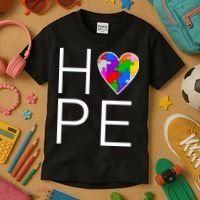 Hope Love Autism Kids T-Shirt thumb 3