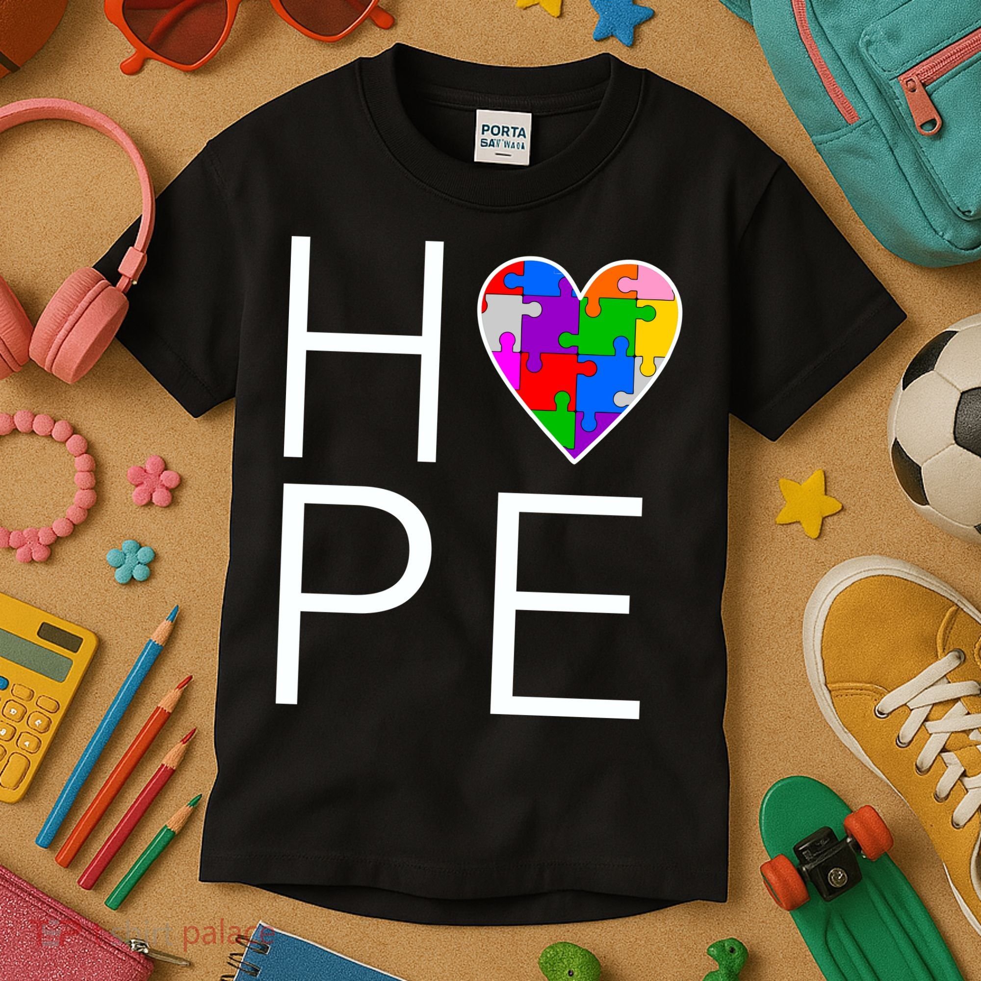 Hope Love Autism Kids T-Shirt