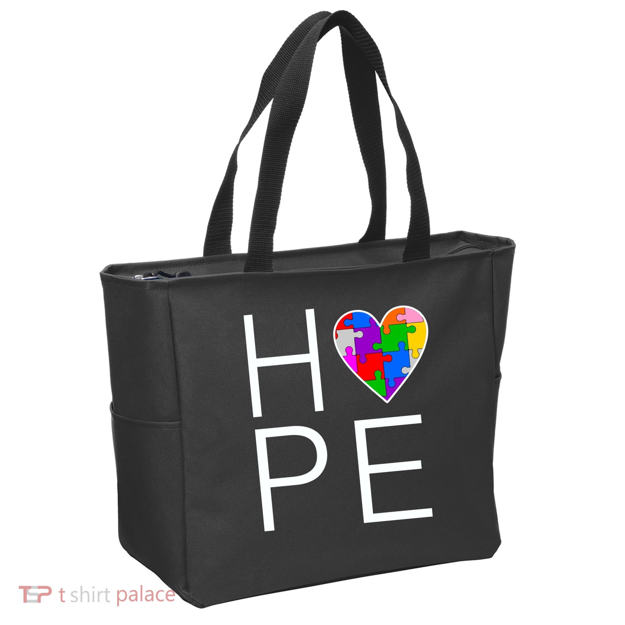 Hope Love Autism Tote Bag