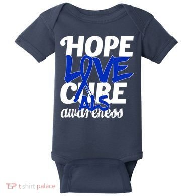 Hope Love Cure ALS Awareness Baby Bodysuit