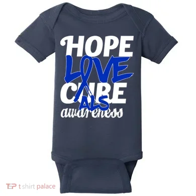 Hope Love Cure ALS Awareness Baby Bodysuit