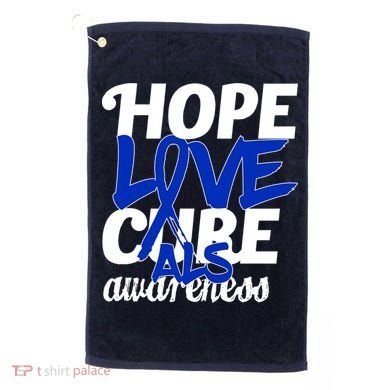Hope Love Cure ALS Awareness Golf Towel