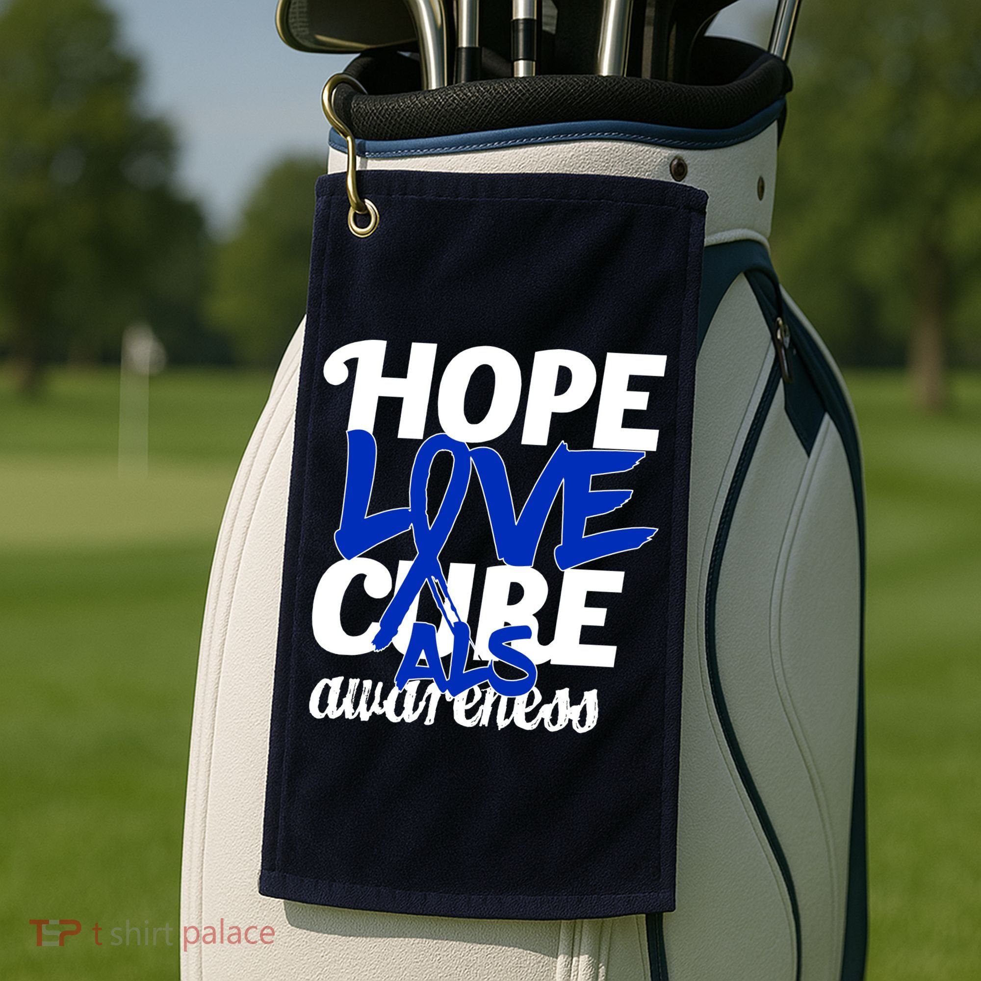 Hope Love Cure ALS Awareness Golf Towel
