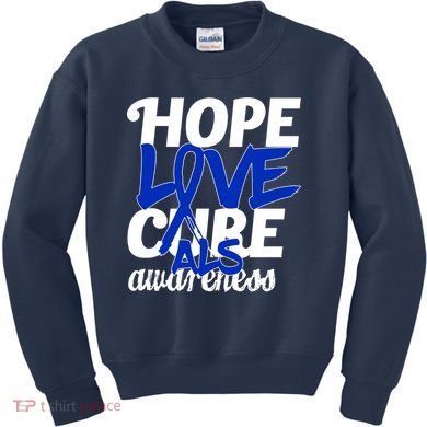 Hope Love Cure ALS Awareness Kids Sweatshirt