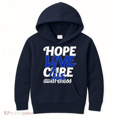 Hope Love Cure ALS Awareness Kids Hoodie