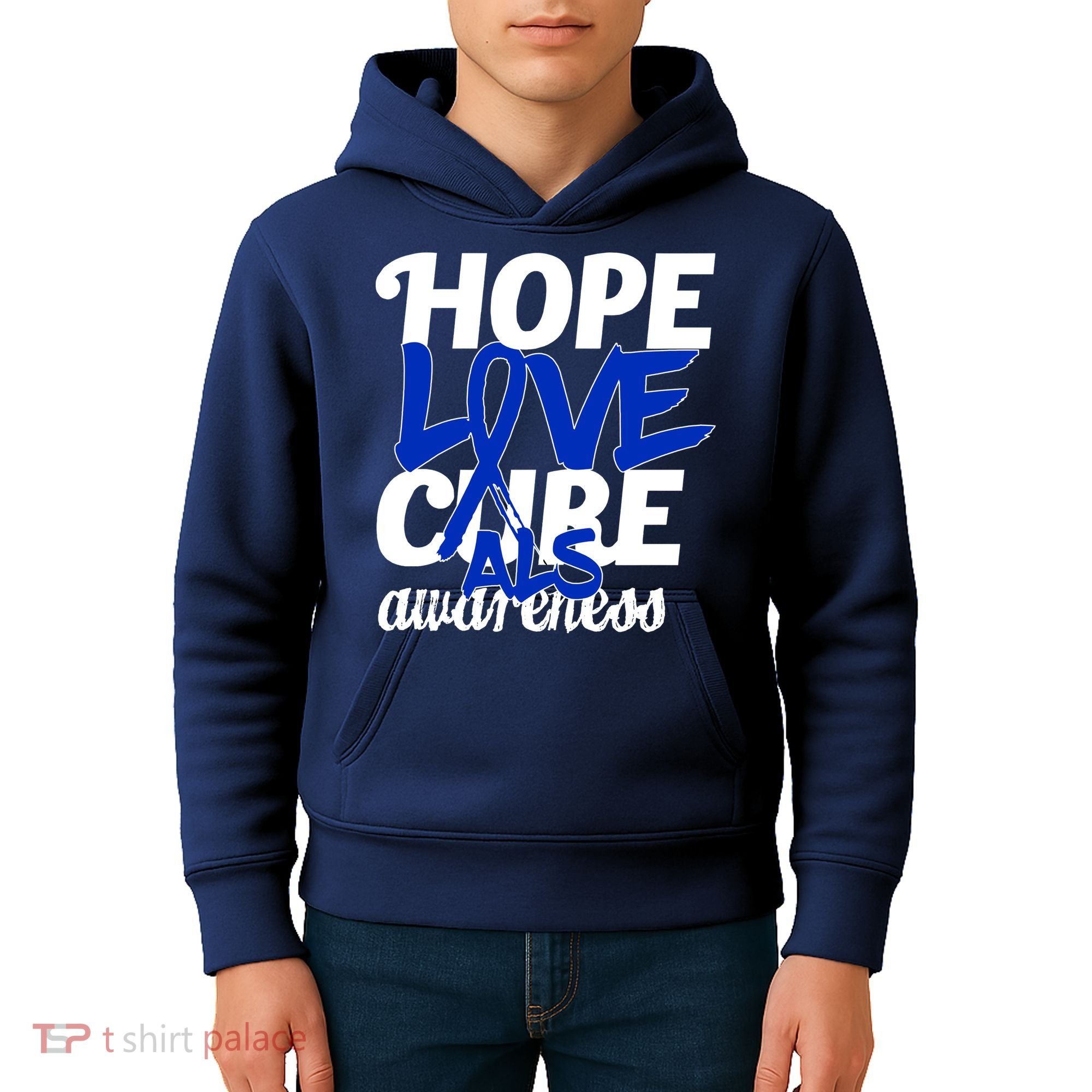 Hope Love Cure ALS Awareness Kids Hoodie