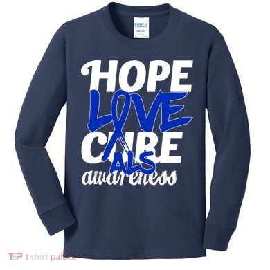 Hope Love Cure ALS Awareness Kids Long Sleeve Shirt