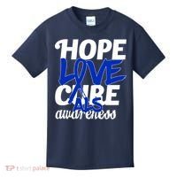 Hope Love Cure ALS Awareness Kids T-Shirt thumb 0