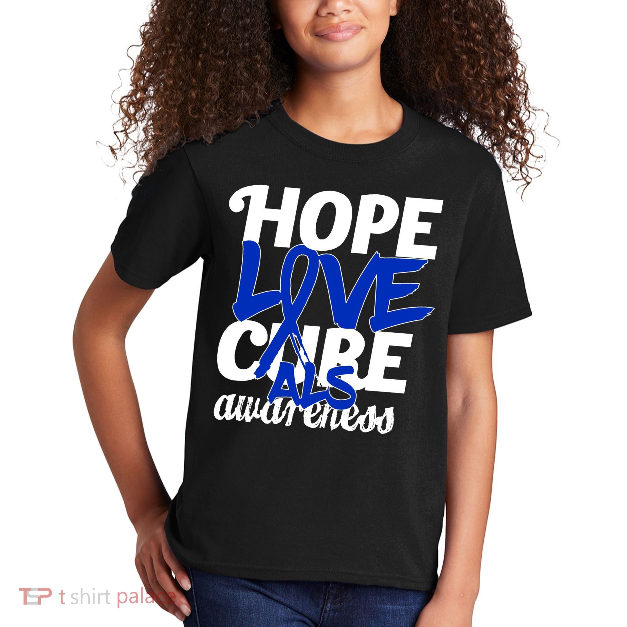 Hope Love Cure ALS Awareness Kids T-Shirt