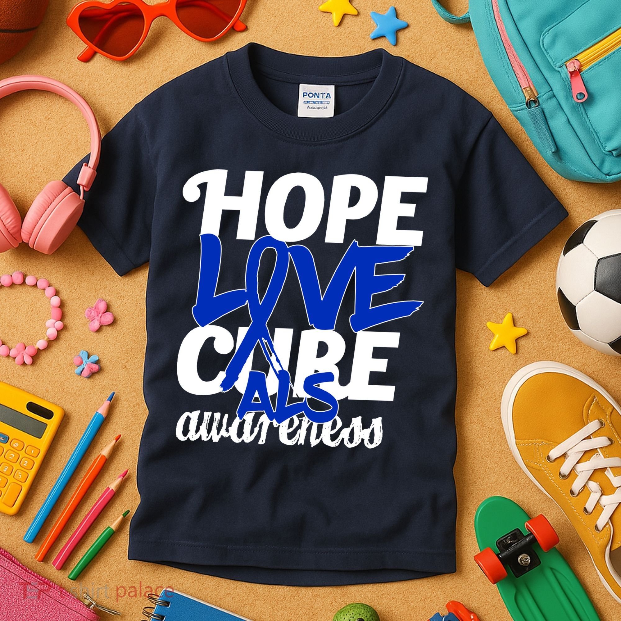 Hope Love Cure ALS Awareness Kids T-Shirt
