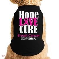 Hope Love Cure Breast Cancer Awareness Doggie Tank thumb 0