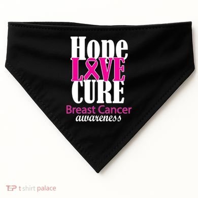 Hope Love Cure Breast Cancer Awareness USA-Made Doggie Bandana