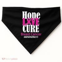Hope Love Cure Breast Cancer Awareness USA-Made Doggie Bandana thumb 0