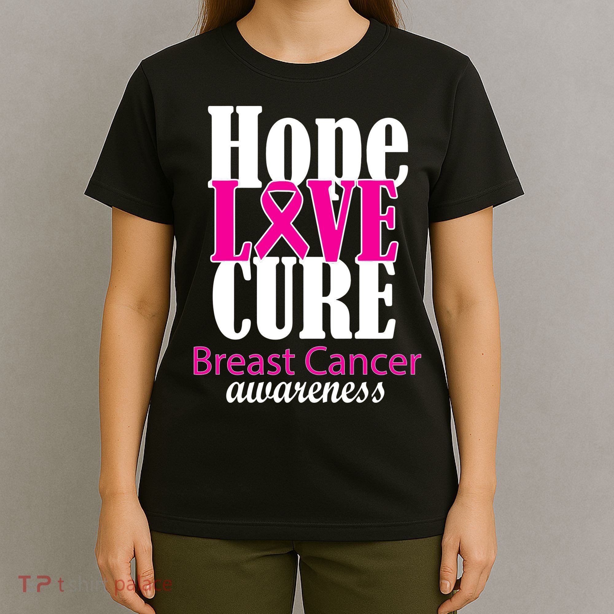 Hope Love Cure Breast Cancer Awareness T-Shirt