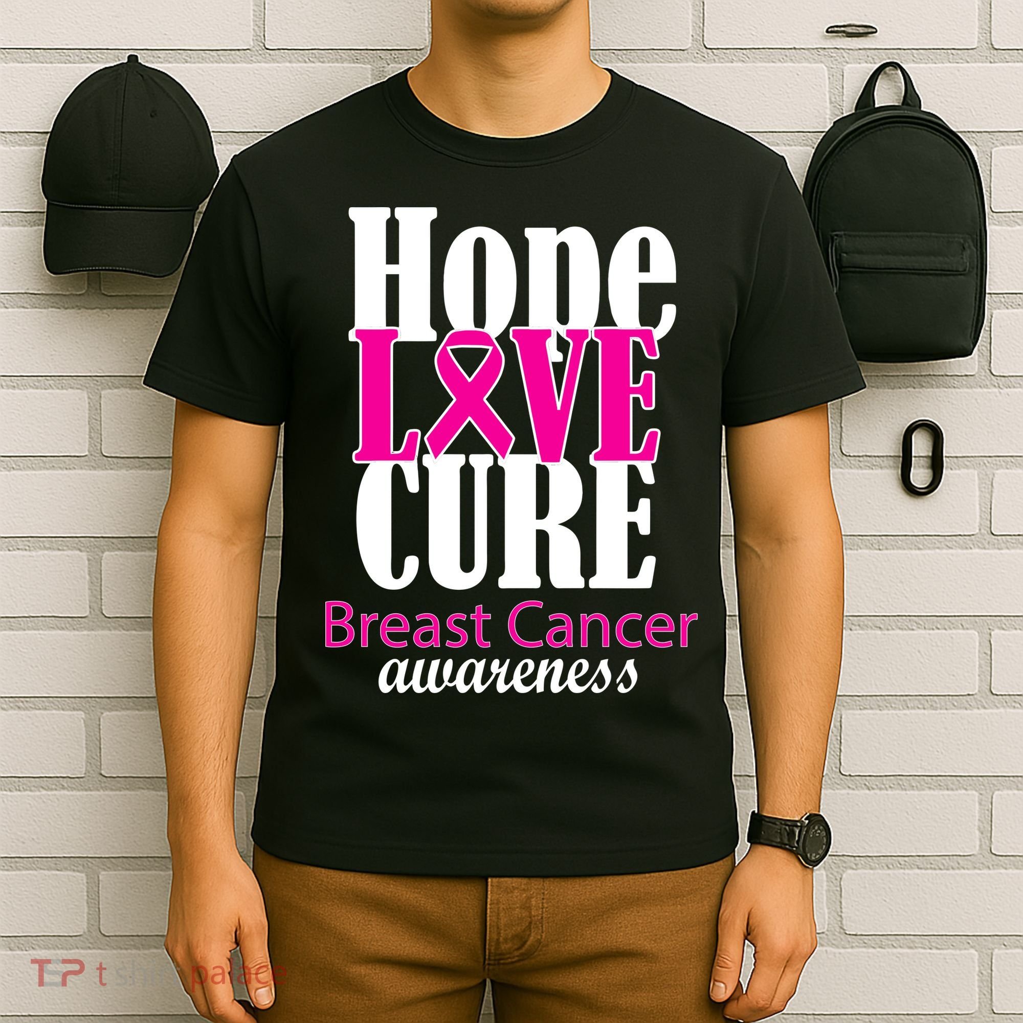 Hope Love Cure Breast Cancer Awareness T-Shirt
