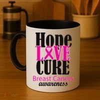 Hope Love Cure Breast Cancer Awareness Coffee Mug thumb 4