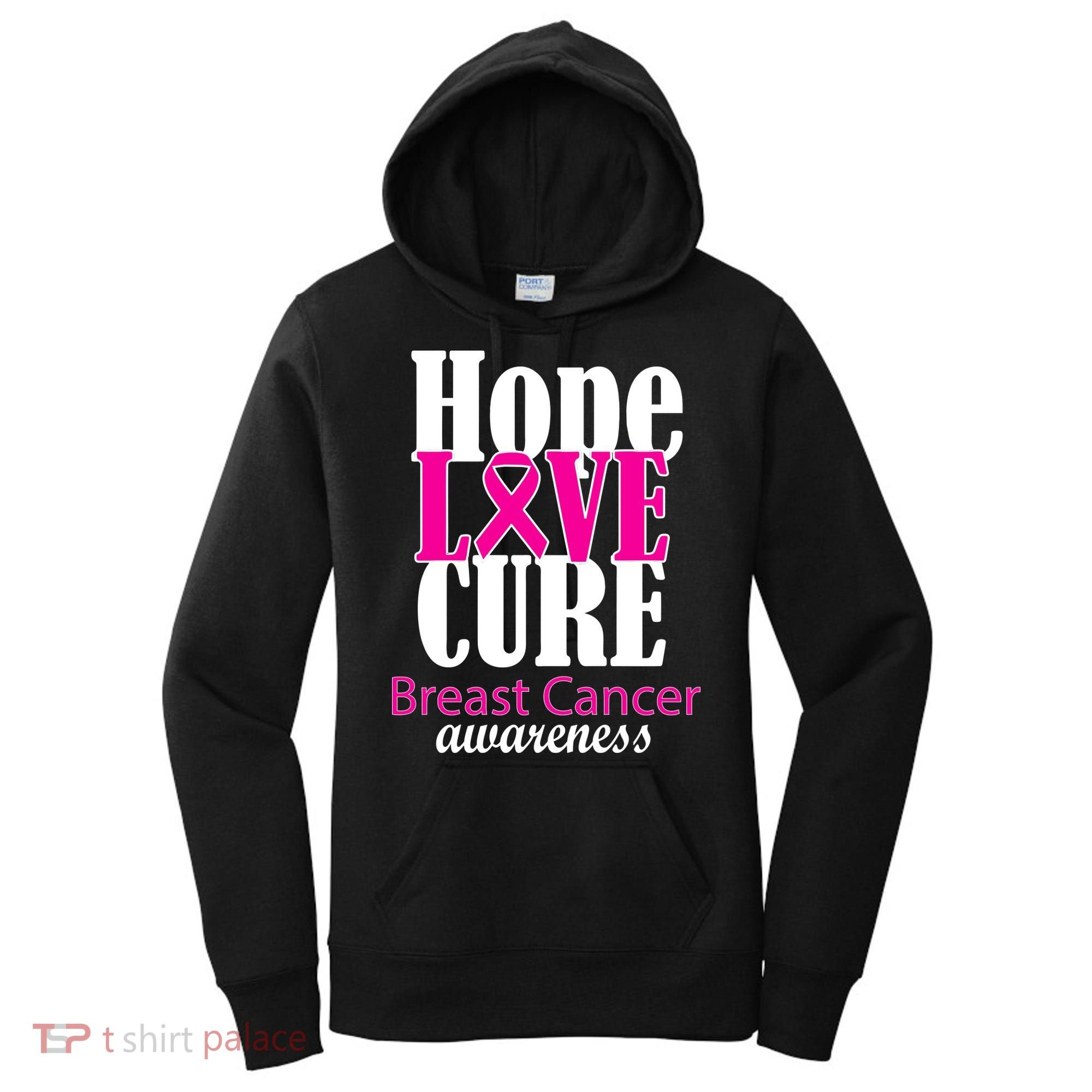 Hope Love Cure Breast Cancer Awareness Women's Hoodie